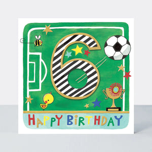 Age 6 Boy Birthday Card Football