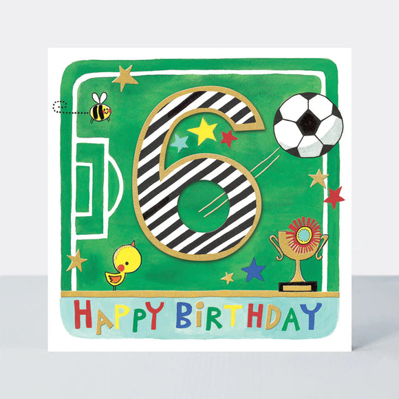 Age 6 Boy Birthday Card Football