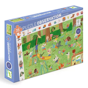 Djeco DJ07596 Age 3+ 35 PCS LITTLE FRIENDS' GARDEN OBSERVATION PUZZLE BY DJECO