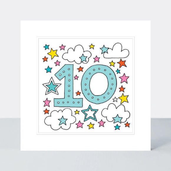 Age 10 Birthday Card Stars