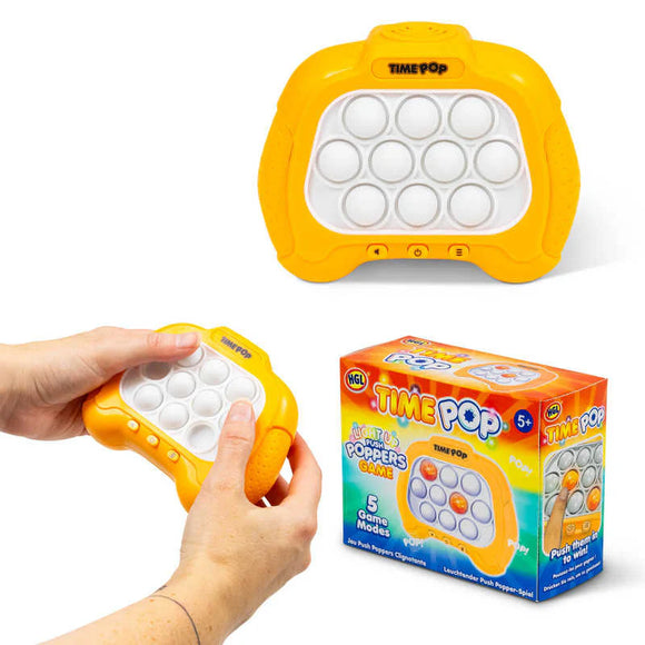 LIGHT UP PUSH POPPER GAME Orange Fidget Stress Age From 5 Years to Teenager