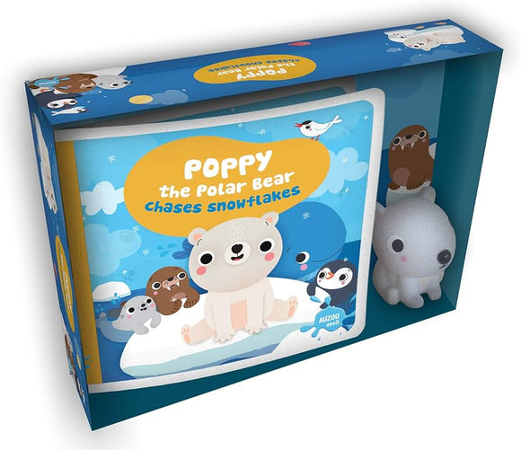 Poppy the Polar Bear chases snowflakes (My First Bath Book and Toy):