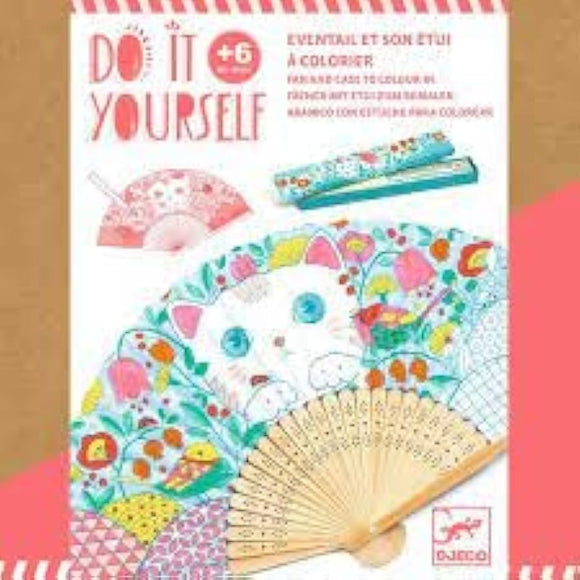 Djeco DJ07949 Djeco Craft - Do it Yourself - Colour-In Fan - Koneko