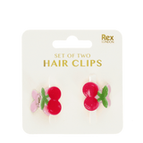 Mini hair claw clips (set of 2) - Cherries