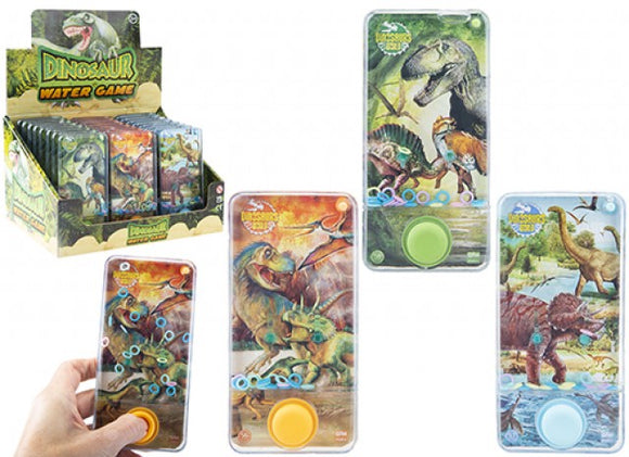 DINOSAUR WATER GAME 
13.5CM X 6.5CM 3 ASSORTED