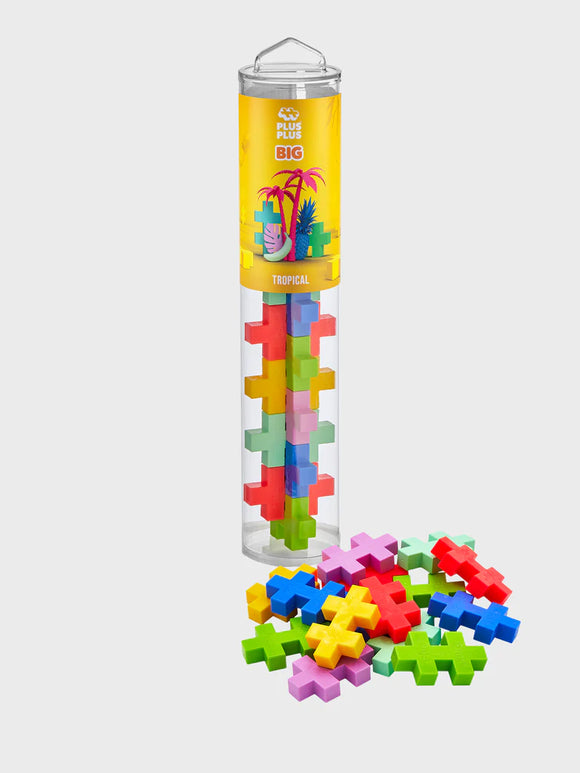 Plus Plus BIG Tube – Tropical  15 Pieces Age from 12 months to 4 years.