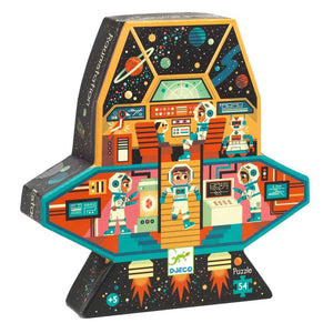 Djeco DJ07291 SPACE STATION 54PCS SILHOUETTE PUZZLE BY DJECO