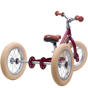 Trybike 2 In 1 Steel Balance Bike And Trike – Matte Red Age 1-6 Years