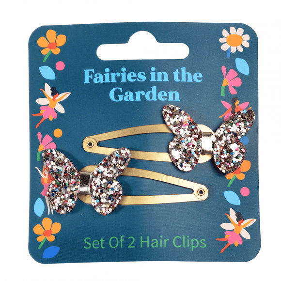 Fairies In The Garden Set Of 2 Butterfly Hairclips