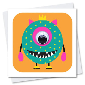 Monster Google Eyed Birthday Card
