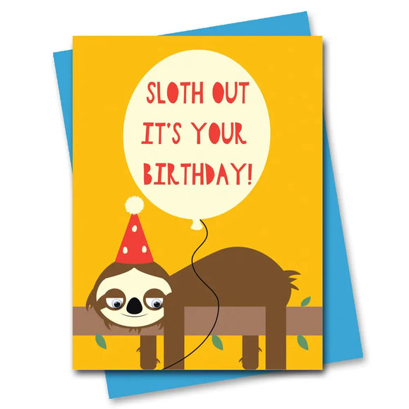 Sloth Google Eyed Birthday Card