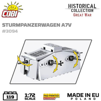 Cobi 3094 Historical Collection World War 11 Sturmpanzerwagen A7V