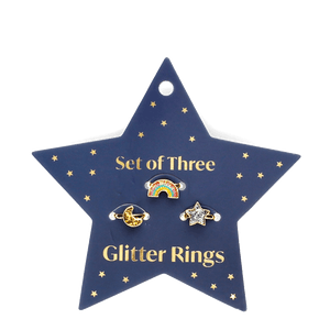 Rex Of London Set Of 3 Glitter Rings