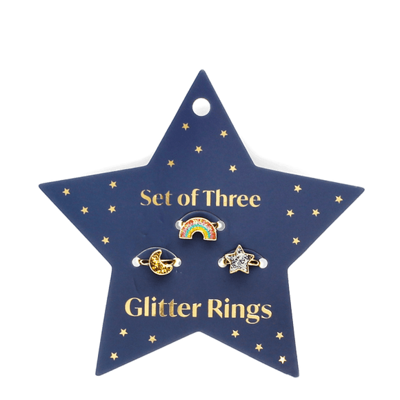 Rex Of London Set Of 3 Glitter Rings