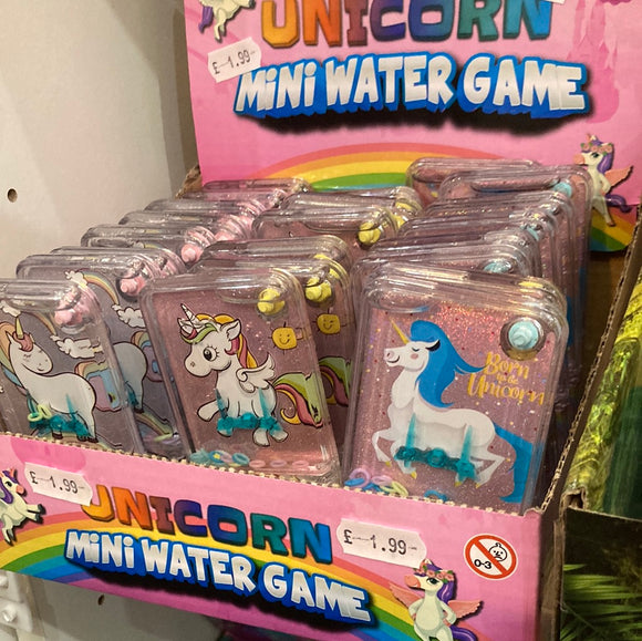 MINI WATER GAME  Unicorn DESIGN 4 ASSORTED