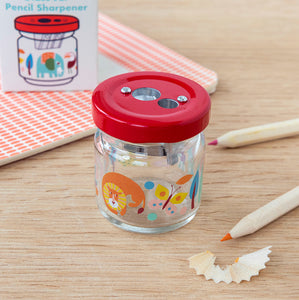 Glass jar pencil sharpener - Wild Wonders