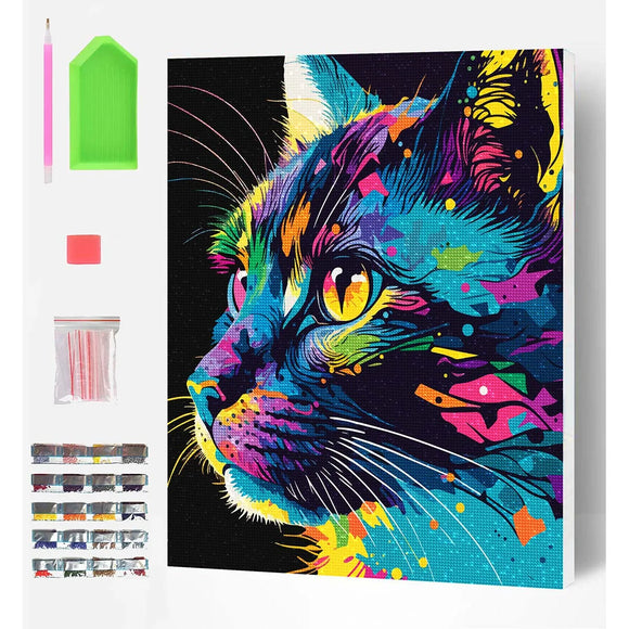 Diamond Art Cat Age 6 to Adult