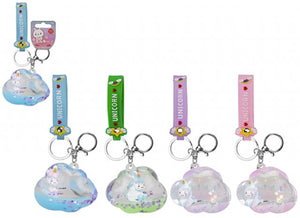 LIQUID FILLED CHARM KEYRING
WITH STRAP CLOUD DESIGN