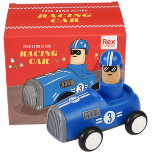 Rex London Push down action racing car - Blue