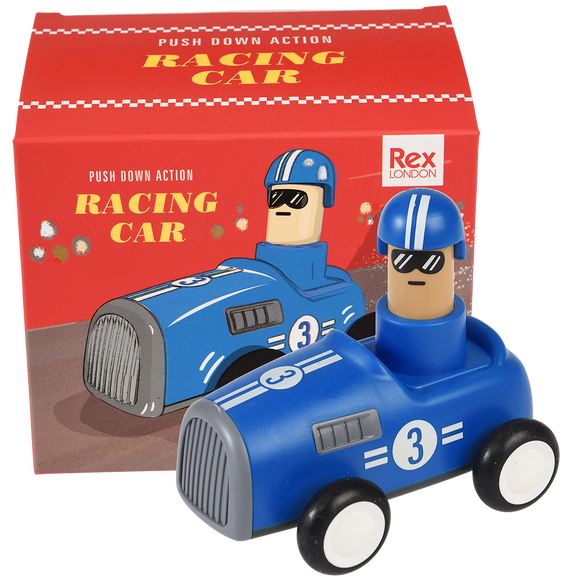 Rex London Push down action racing car - Blue