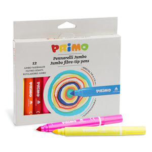 Primo Jumbo Fibre Tip Colouring Pens (12 colours)