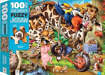 100 Piece Childrens Fuzzy Jigsaw Animals