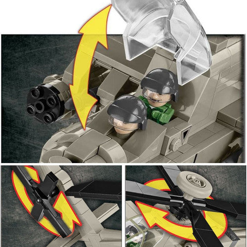 Kit Construction COBI AH-64 Apache Hélicoptère - 510 Pièces - Échelle 1:48 - Compatible Lego