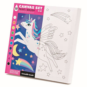 Crocodile Creek Canvas Set Paints And Brush Unicorn Age 6+