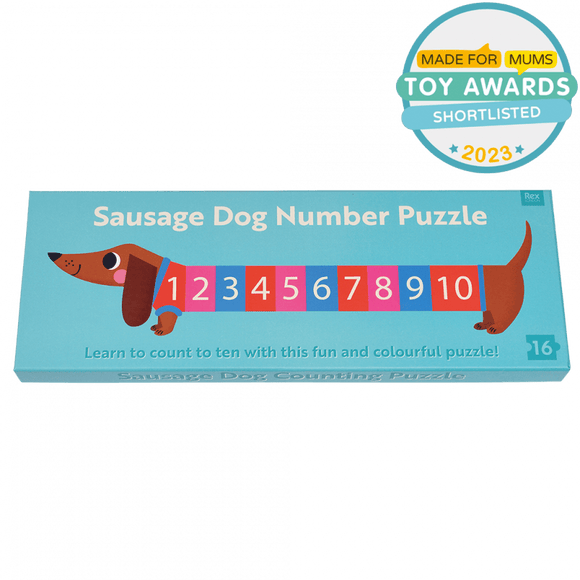 Number floor puzzle (16 pieces) - Sausage Dog