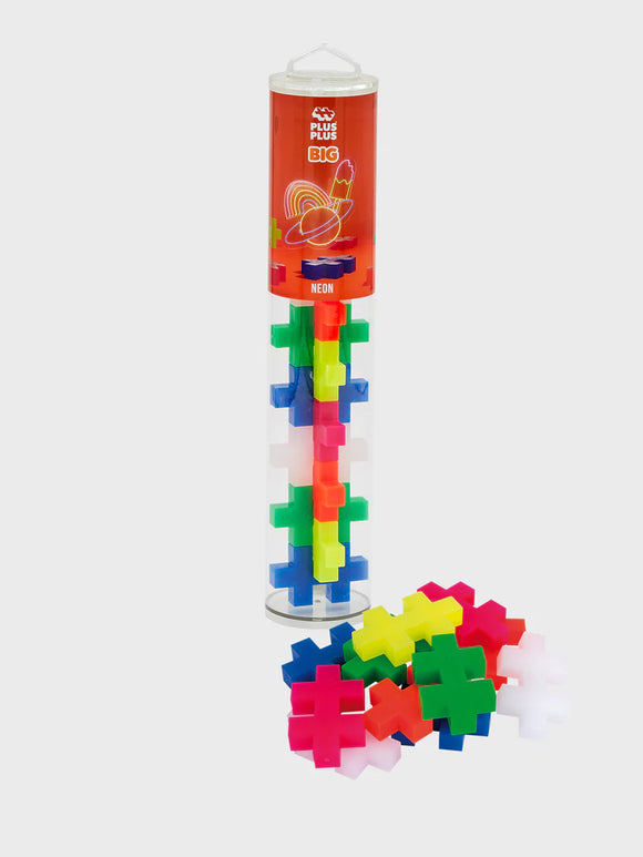 Plus Plus BIG Tube – Neon 15 Pieces Age from 12 months to 4 years.