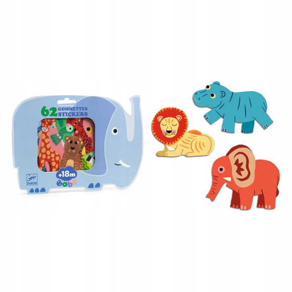 Djeco DJ00059 SAFARI ANIMALS STICKERS Age 18 Months