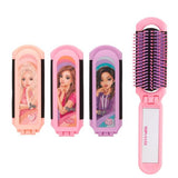 TOPModel Folding Hairbrush With Mirror