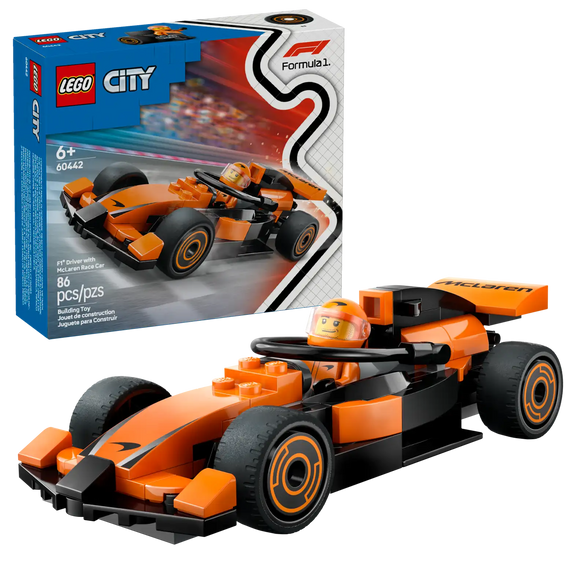 Lego City 60442 F1 Driver With McLaren Race Car Age 6+