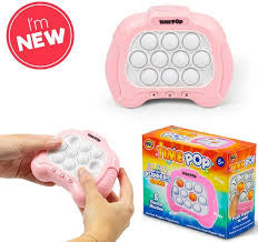 LIGHT UP PUSH POPPER GAME PINK Fidget Stress Age From 5 Years to Teenager