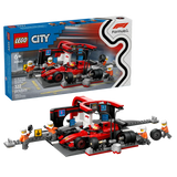 Lego City 60443 F1 Pit Stop And Pit Crew With Ferrari Car Age 6+