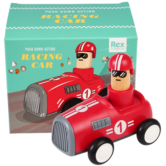 Rex London Push down action racing car - Red