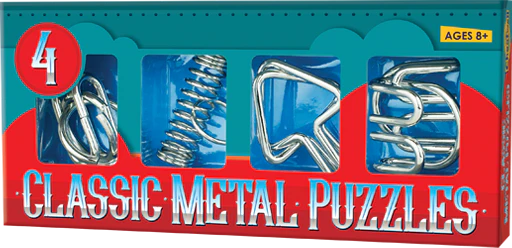 4 CLASSIC METAL PUZZLES  Age 8+