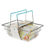 Wooden shopping playset with basket