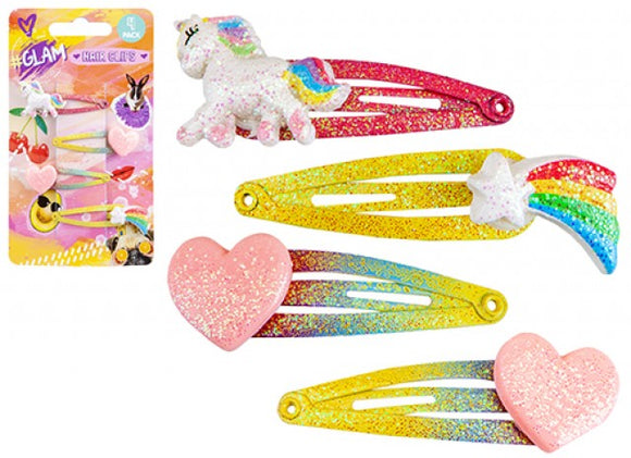 GLAM HAIR CLIPS 
4 PACK