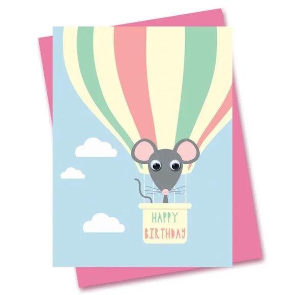 Mouse Google Eyed Birthday Card