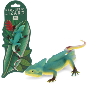 Realistic double crown lizard toy