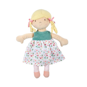 Bonikka Abby Blonde Hair Doll (microwaveable) in Blue & Flower Dress