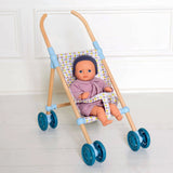 Djeco DJ07843 WOODEN DOLL STROLLER LITTLE CUBES FROM POMEA Age 18 Months