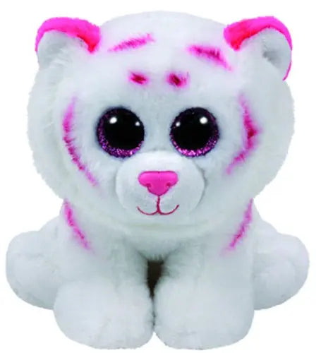 TY TABOR PINK & WHITE TIGER BEANIE BOO