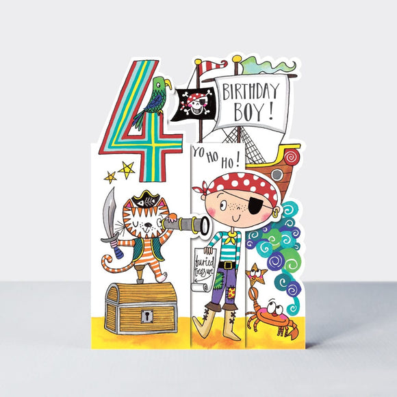Pirate Age 4 Birthday Card