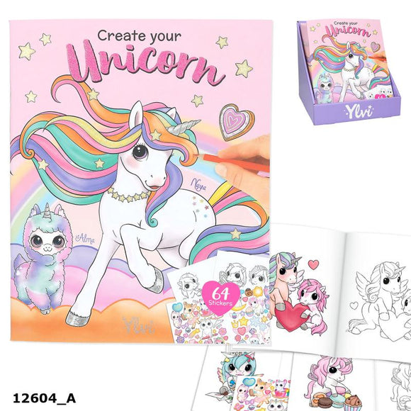 Ylvi Create Your Unicorn Colouring And Sticker Book
