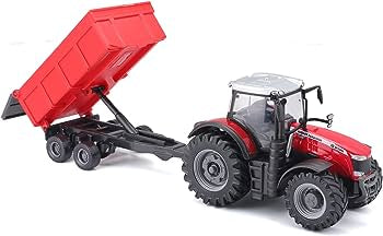 10CM MASSEY FERGUSSON 8740S TRACTOR WITH TIPPING TRAILER 10cm