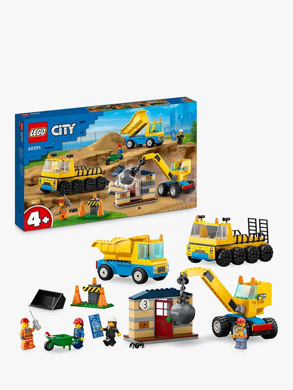 LEGO City 60391 Construction Trucks and Wrecking Ball Crane Age 4+