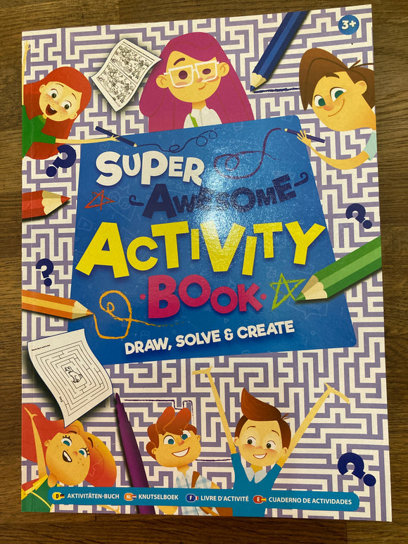 A4 Kids Super Awesome Activity Book 72 Pages Included 70 GSM Games Pad