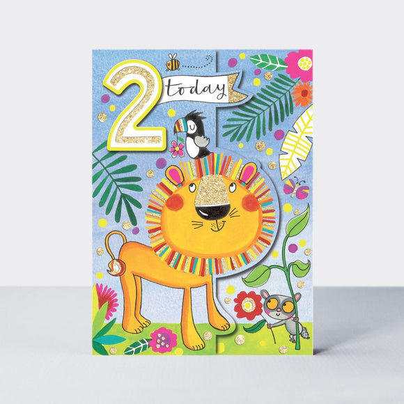 Age 2 Birthday Card Lion